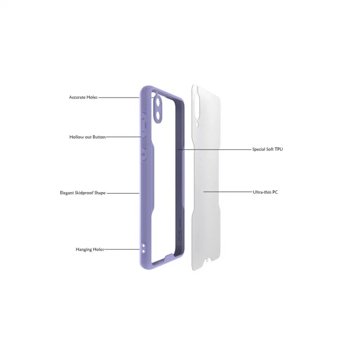 Samsung Galaxy A02 Kılıf Platin Silikon - Lacivert