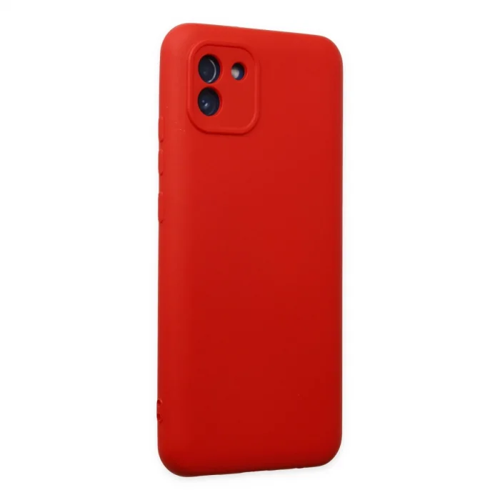 Samsung Galaxy A03 Kılıf Nano İçi Kadife Silikon - Kırmızı