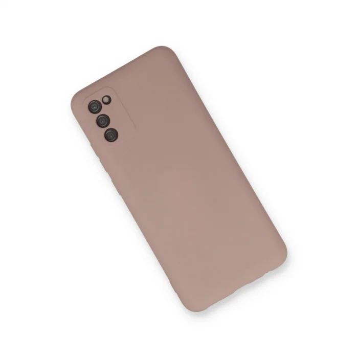 Samsung Galaxy A03s Kılıf Nano İçi Kadife Silikon - Pudra
