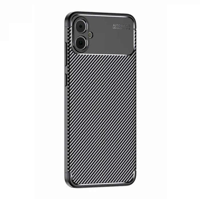 Samsung Galaxy A05 Kılıf Auto Focus Karbon Kapak - Siyah