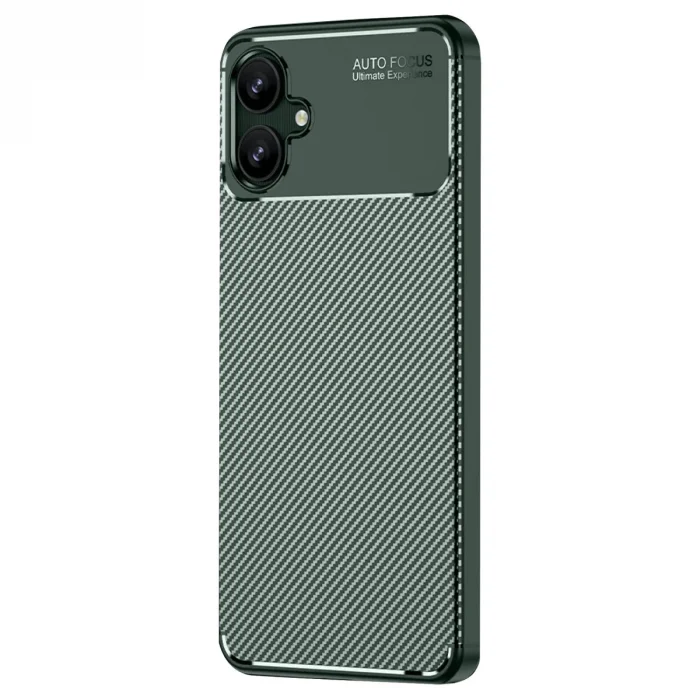 Samsung Galaxy A06 Kılıf Auto Focus Karbon Kapak - Koyu Yeşil