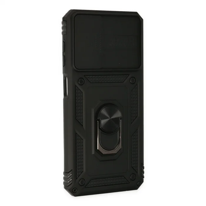 Samsung Galaxy A13 4g Kılıf Pars Lens Yüzüklü Silikon - Siyah