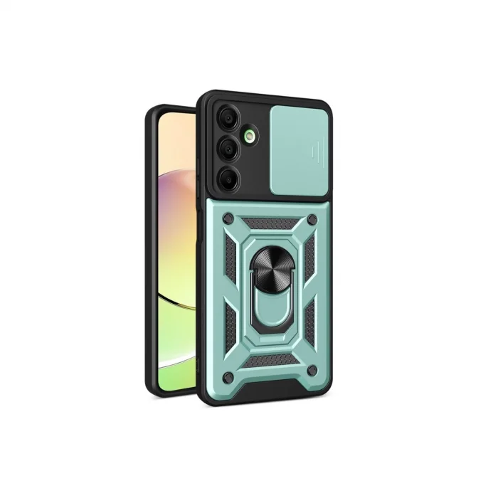 Samsung Galaxy A16 5g Kılıf Pars Lens Yüzüklü Silikon - Yeşil