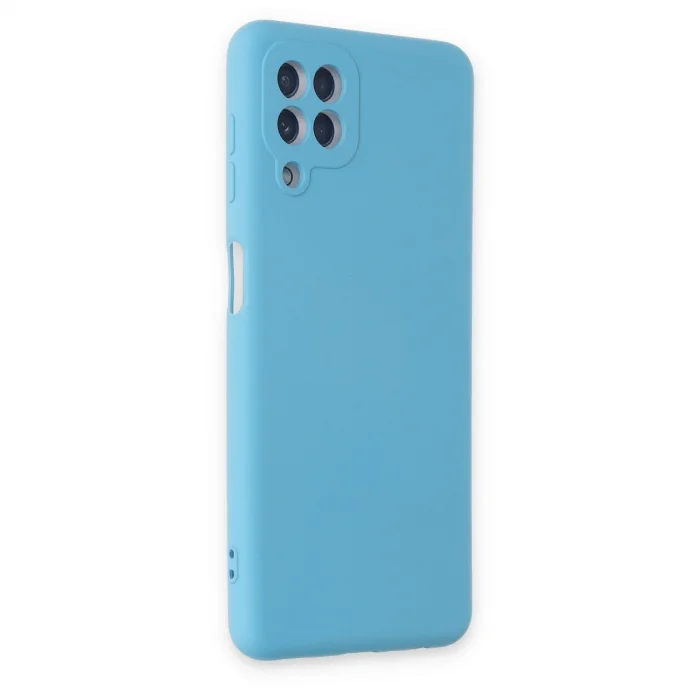 Samsung Galaxy A22 Kılıf Nano İçi Kadife Silikon - Mavi