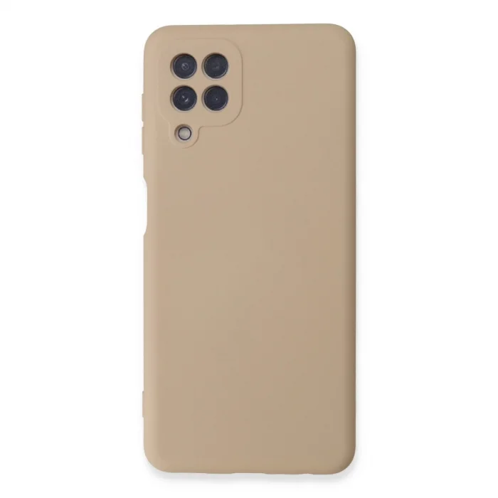 Samsung Galaxy A22 Kılıf Nano İçi Kadife Silikon - Pudra