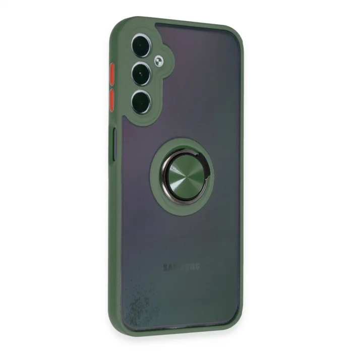 Samsung Galaxy A24 4g Kılıf Montreal Yüzüklü Silikon Kapak - Yeşil