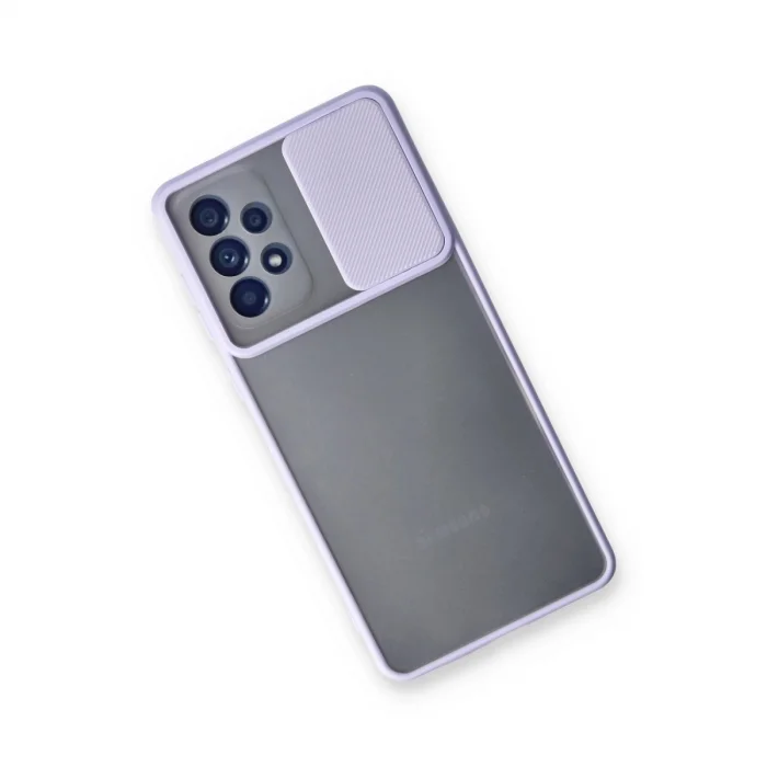 Samsung Galaxy A33 5g Kılıf Palm Buzlu Kamera Sürgülü Silikon - Lila