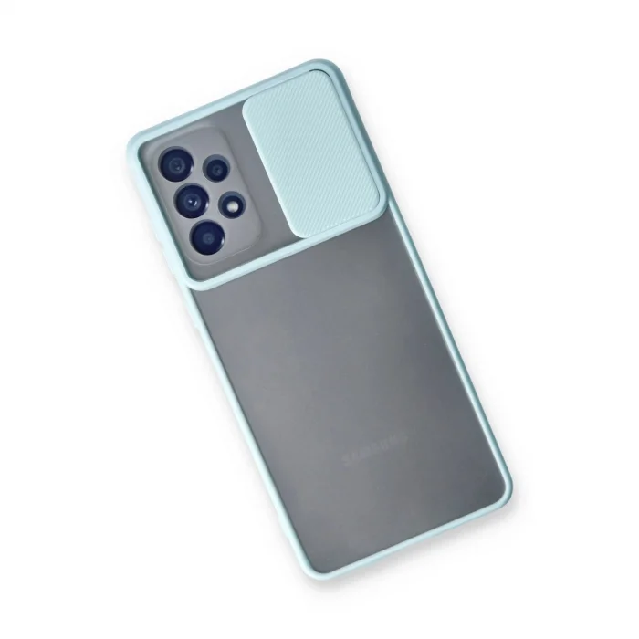 Samsung Galaxy A33 5g Kılıf Palm Buzlu Kamera Sürgülü Silikon - Turkuaz