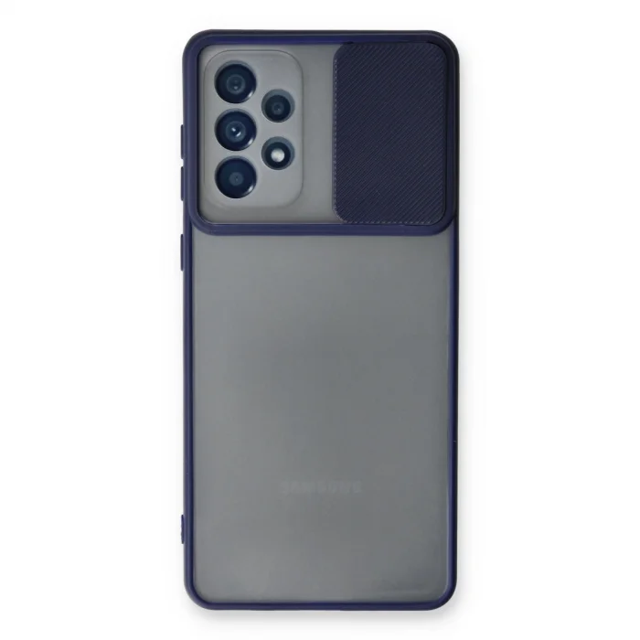 Samsung Galaxy A53 5g Kılıf Palm Buzlu Kamera Sürgülü Silikon - Lacivert