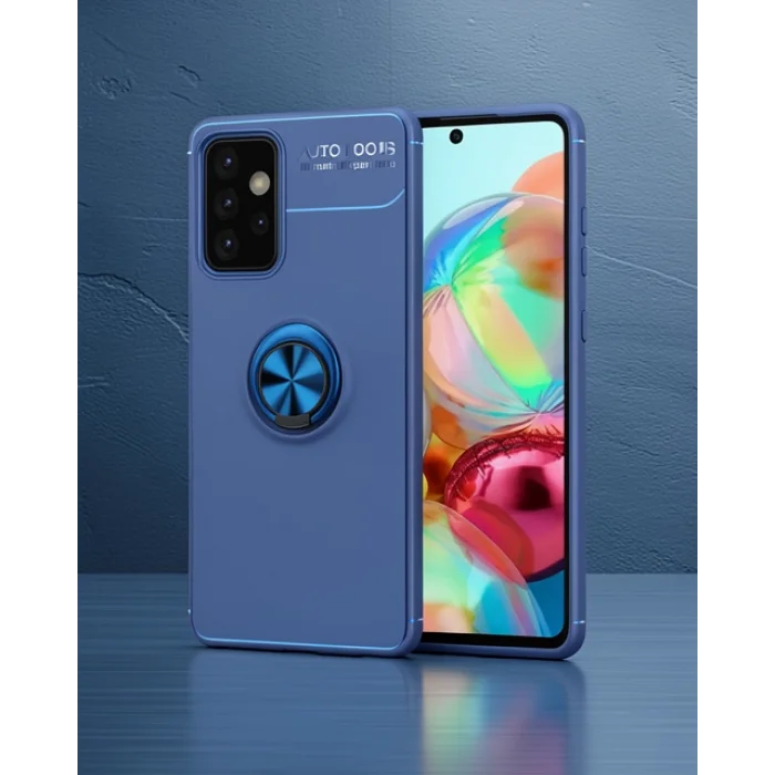 Samsung Galaxy A72 Kılıf Range Yüzüklü Silikon - Mavi