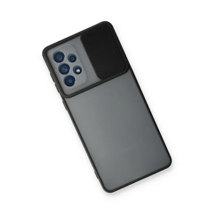 Samsung Galaxy A73 5g Kılıf Palm Buzlu Kamera Sürgülü Silikon - Siyah