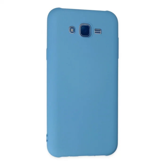 Samsung Galaxy J7 Kılıf Nano İçi Kadife Silikon - Mavi