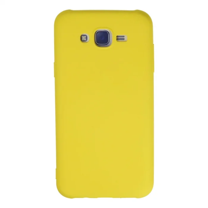 Samsung Galaxy J7 Kılıf Nano İçi Kadife Silikon - Sarı
