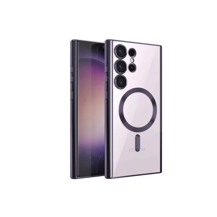 Samsung Galaxy S23 Ultra Kılıf Kross Magneticsafe Kapak - Mor