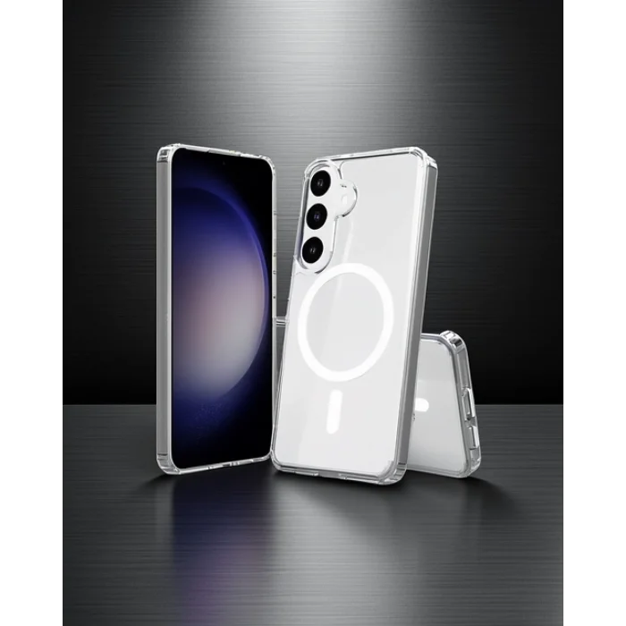 Samsung Galaxy S24 Kılıf Magneticsafe Şeffaf Silikon - Şeffaf