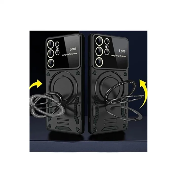 Samsung Galaxy S24 Ultra Kılıf Joy Lens Standlı Kapak - Mor