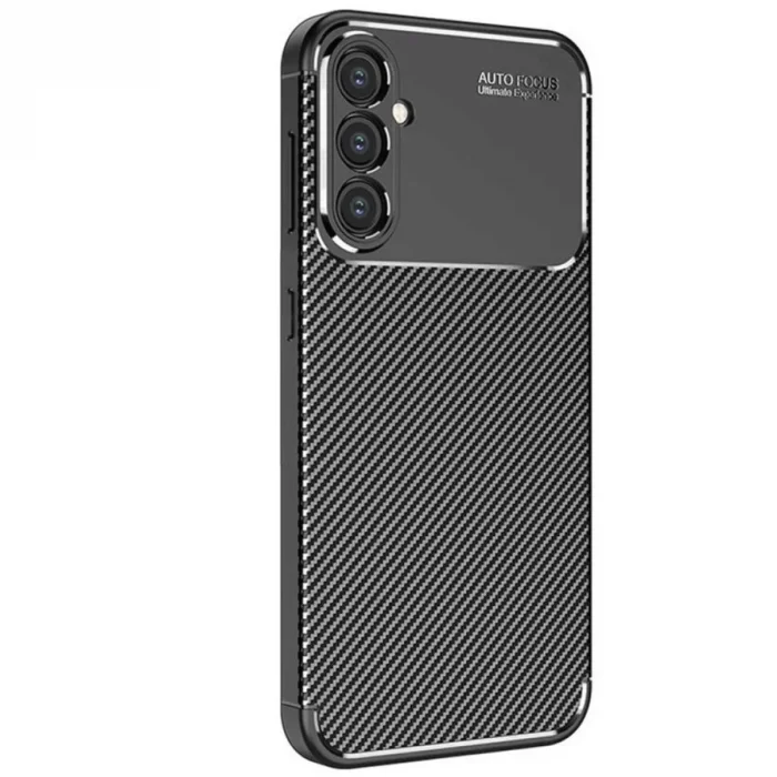 Samsung Galaxy S25 Kılıf Auto Focus Karbon Kapak - Siyah