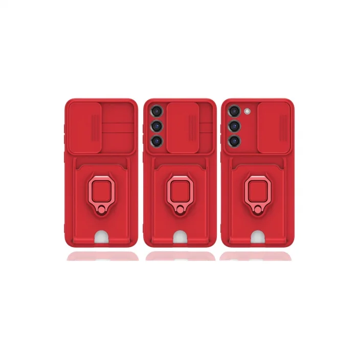 Samsung Galaxy S25 Plus Kılıf Zuma Kartvizitli Yüzüklü Silikon - Siyah