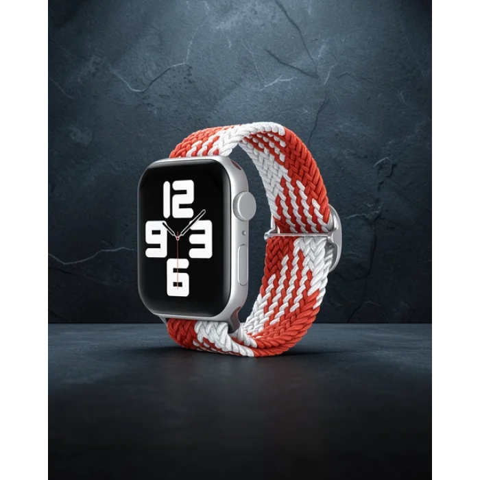 Samsung Watch 20mm Kordon - Beyaz-Kırmızı