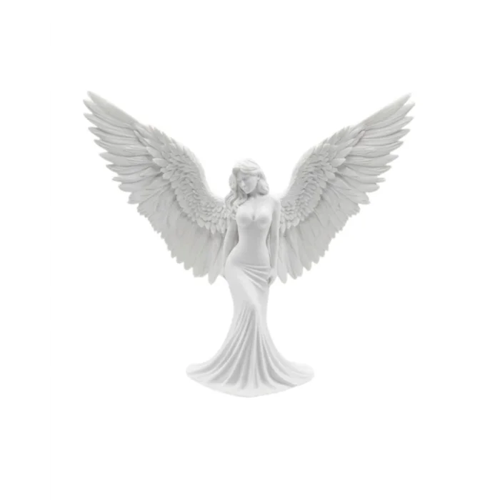 Sanatsal Melek Heykeli Kanatlı Kadın Figürlü 3D Dekoratif Biblo