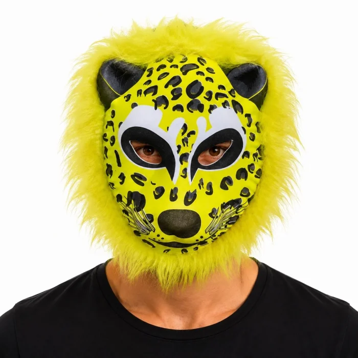 Sarı Yeleli Benekli Leopar Eva Maske Bx40