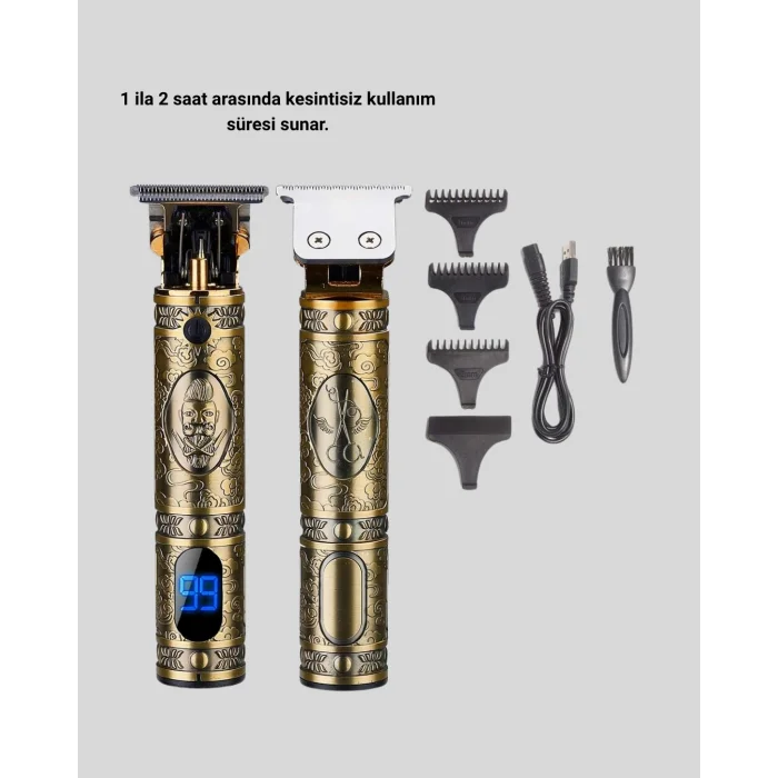 Şarjlı Kablosuz Tıraş Makinesi – 1800 mAh Batarya, Uzun Pil Ömrü, Profesyonel Sessiz Motor