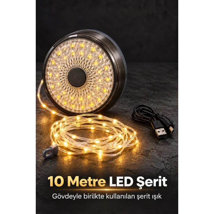 Şarjlı Kamp Lambası ve Çok Modlu LED Şerit Işık