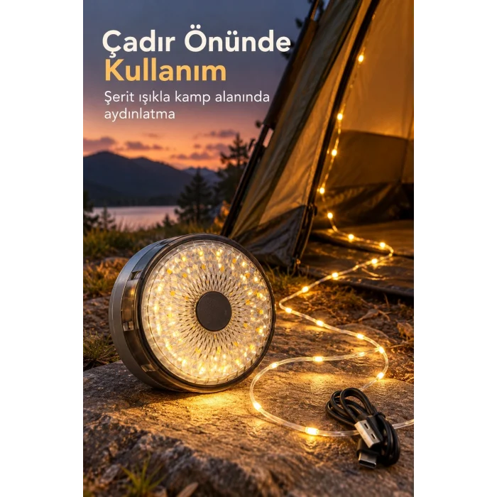 Şarjlı Kamp Lambası ve Çok Modlu LED Şerit Işık