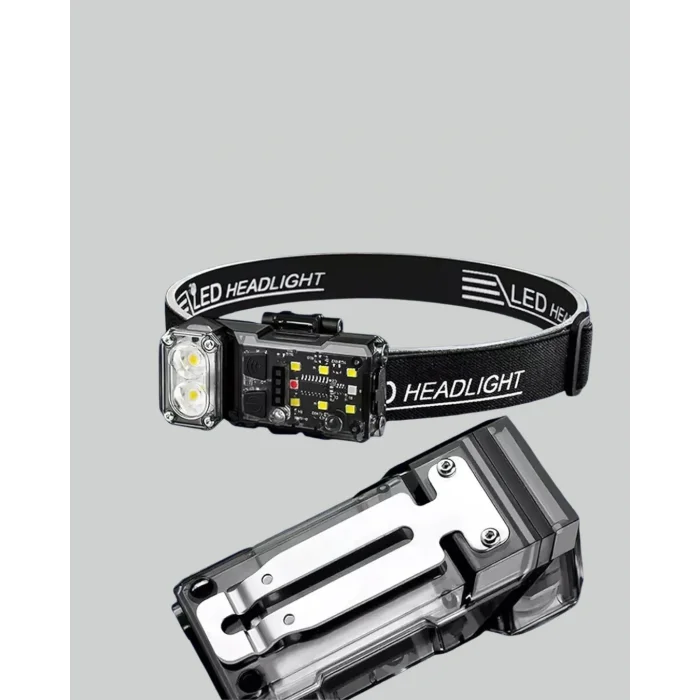 Şarjlı LED Kafa Lambası Manyetik Klipsli El Sensörlü Çok Fonksiyonlu