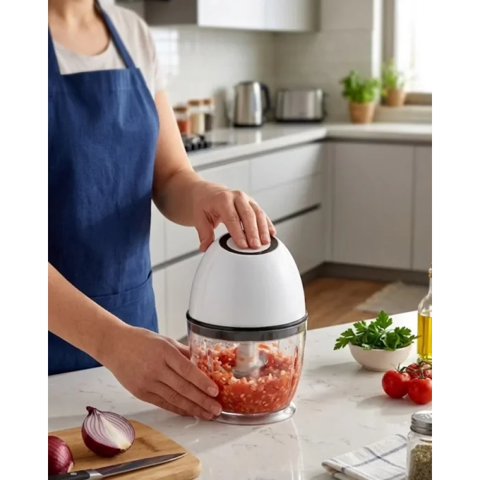 Şarjlı Mutfak Doğrayıcı 450 ML Sebze ve Sarımsak Doğrayıcı
