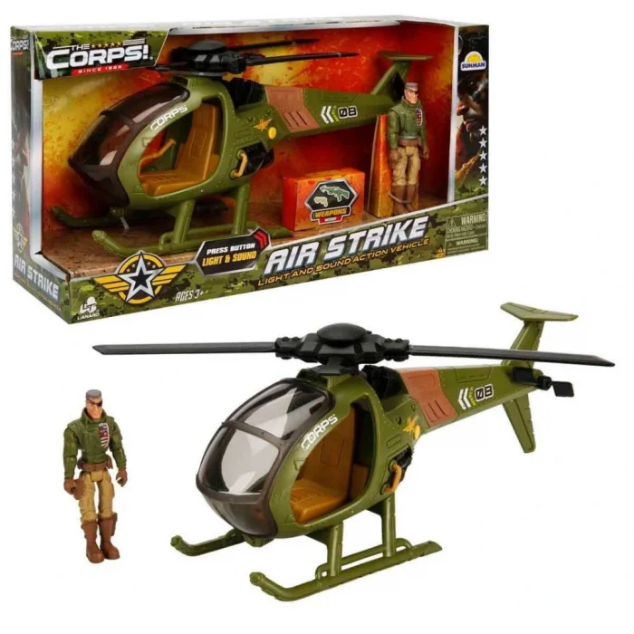 Sesli ve Işıklı The Corps Air Strike Askeri Oyun Seti