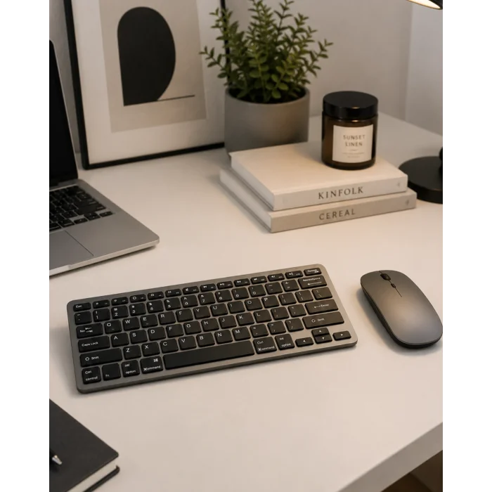 Sessiz Kullanım Sunan Bluetooth Klavye Mouse Seti Çoklu Cihaz Uyumlu