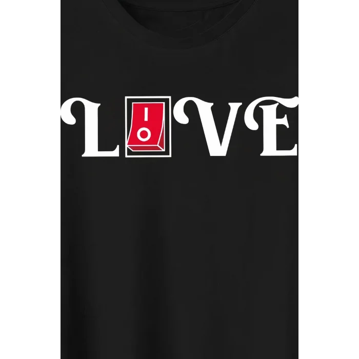 14 Şubat Tişört Sevgililer Günü İçin Özel Tasarım Love Baskılı T-shirt - Siyah