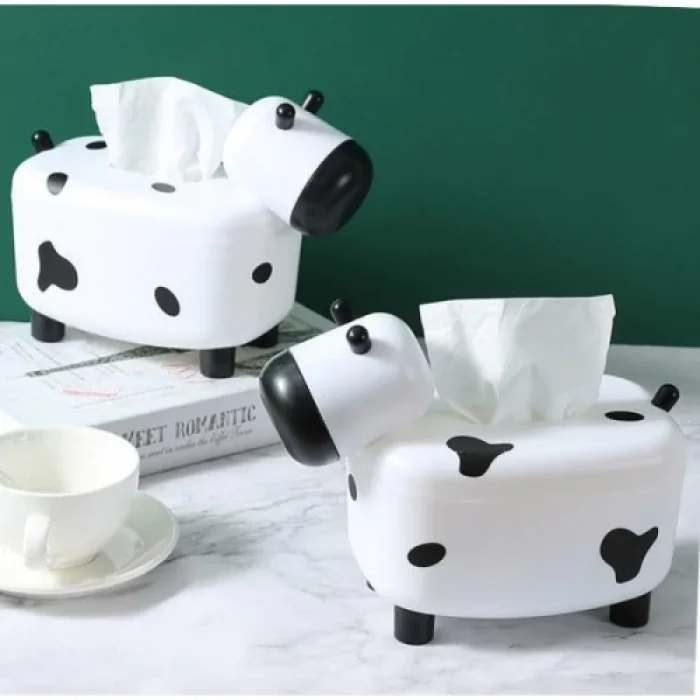 Sevimli İnek Tasarımlı Mıknatıslı Tuzluk ve Peçetelik