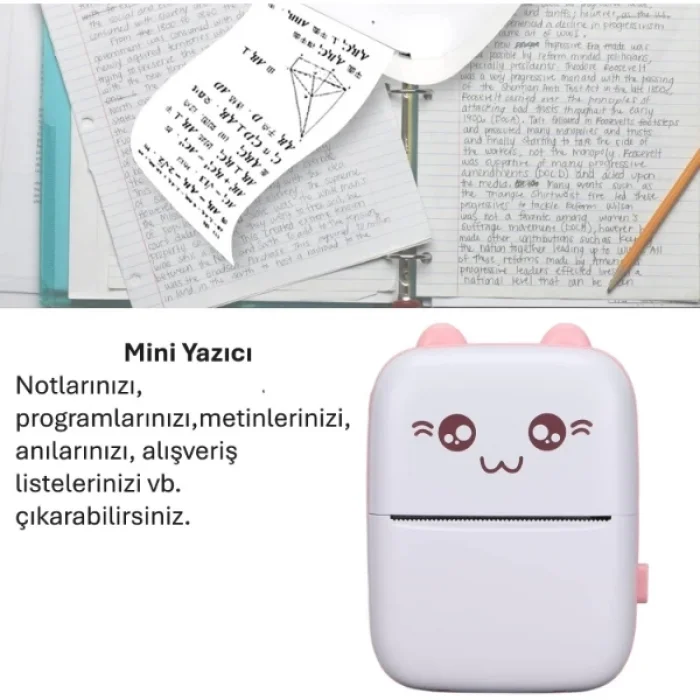 Sevimli Mini Taşınabilir Yazıcı Printer