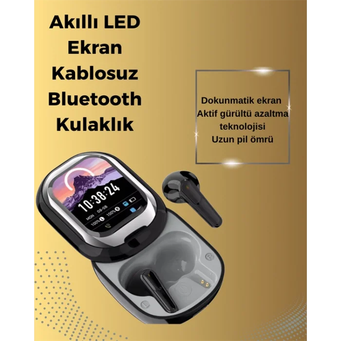 Şık Akıllı ve Güçlü: LED Ekranlı Kablosuz Kulaklık Seti