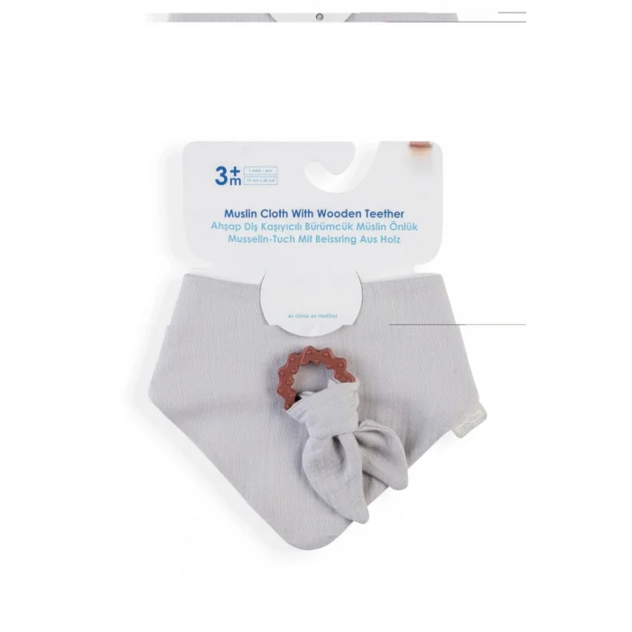 Silikon Diş Kaşıyıcılı Müslin Önlük 736 Gri