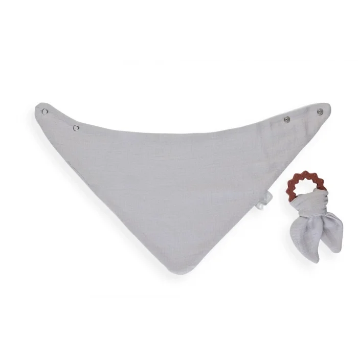 Silikon Diş Kaşıyıcılı Müslin Önlük 736 Gri