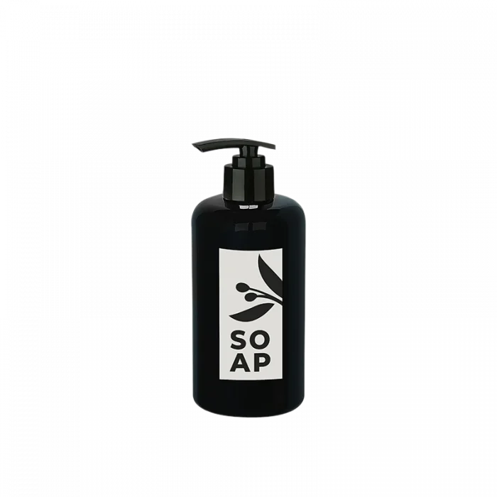 Sıvı Sabunluk Yuvarlak Plastik  500 ML - Siyah