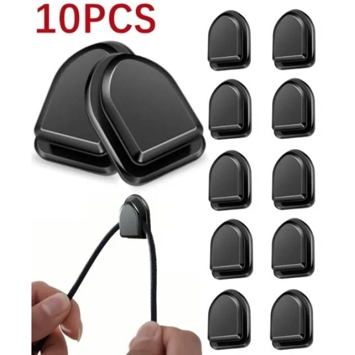 Siyah Çok Amaçlı Yapışkanlı Kanca 10 lu