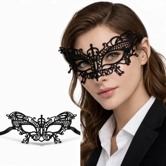 Siyah Dantel Venedik Maskesi Kadın – Parti Balo Maskesi 2 No