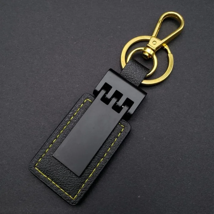 Siyah Gold Deri Metal Anahtarlık