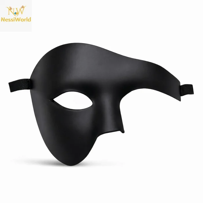 Siyah Yarım Erkek Maske – Phantom Parti & Balo Maskesi