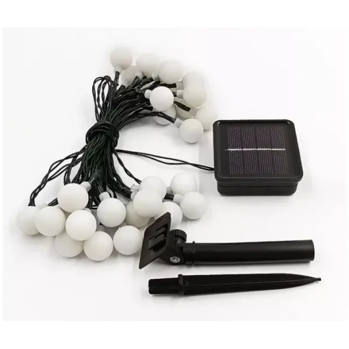 Solar 5m 28 Led Top Gün Işığı Siyah Kablolu