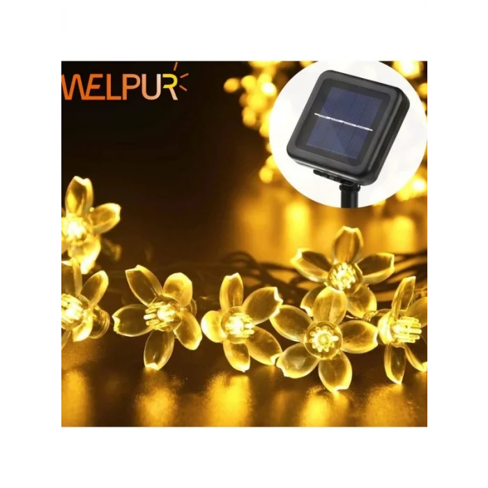 Solar Çiçekli Dekoratif 30 Led Bahçe Lambası