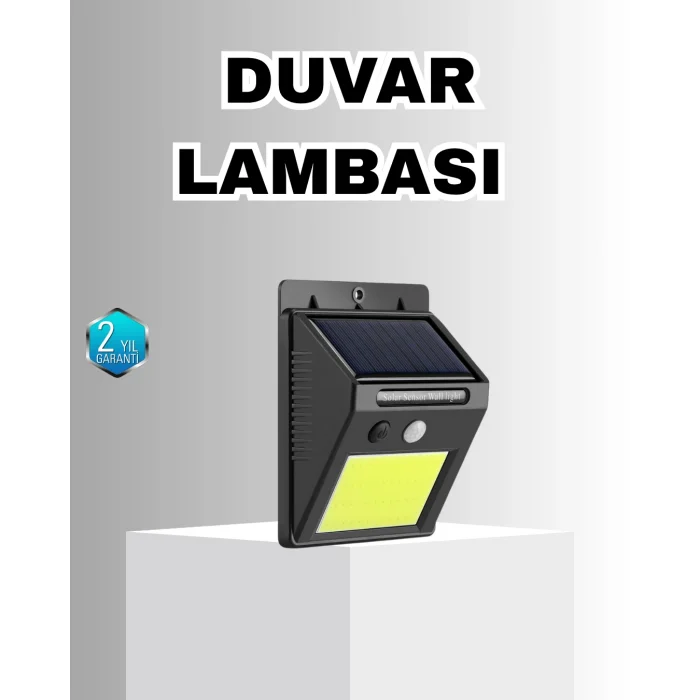Solar Güçlü LED Dış Mekan Lambası – Güneş Enerjisiyle Şarj Olan Sensörlü Bahçe Işığı