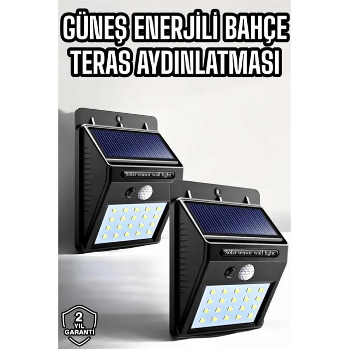 Solar Güneş Enerji Panelli Sensörlü Lamba Enerji Tasarruflu