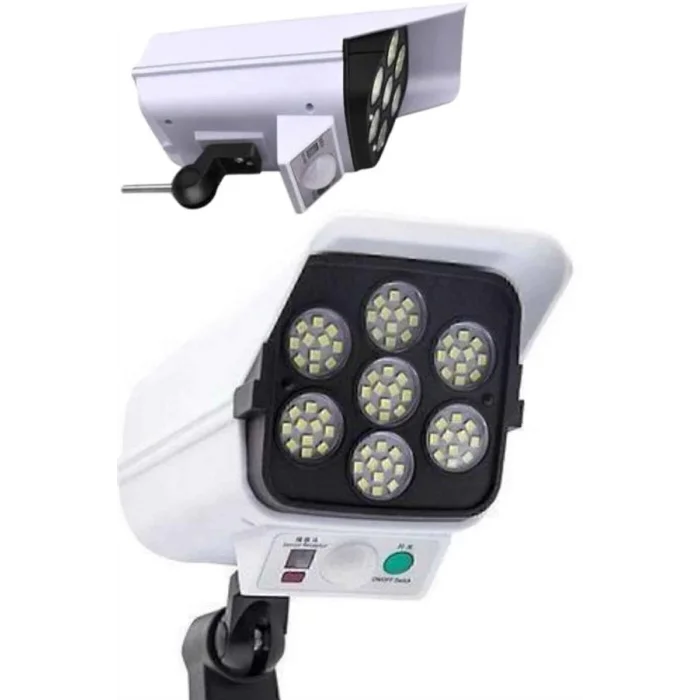 Solar Lamba Kamera Görünümlü Duvar Lambası Dönebilen Bahçe Aydınlatması