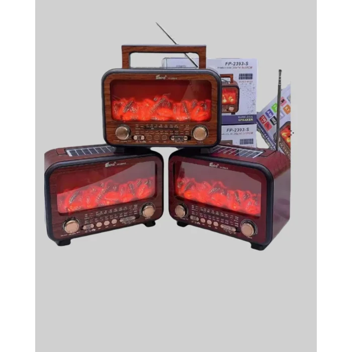 Solar Panelli Alev Işıklı Bluetooth Hoparlör – Çoklu Giriş Uzun Pil Ömrü