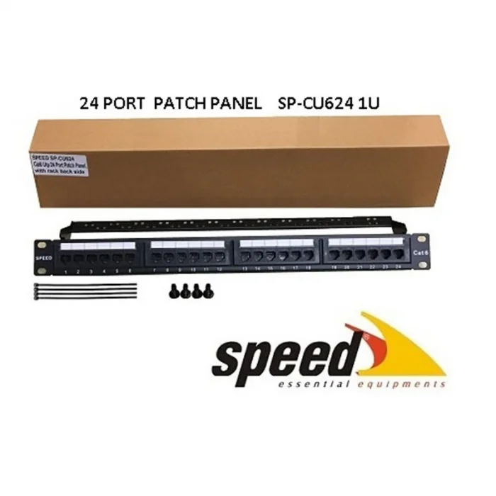 SP-CU624 1U 24 PORT CAT6 DOLU UTP PATCH PANEL + KABLO DÜZENLEYİCİ